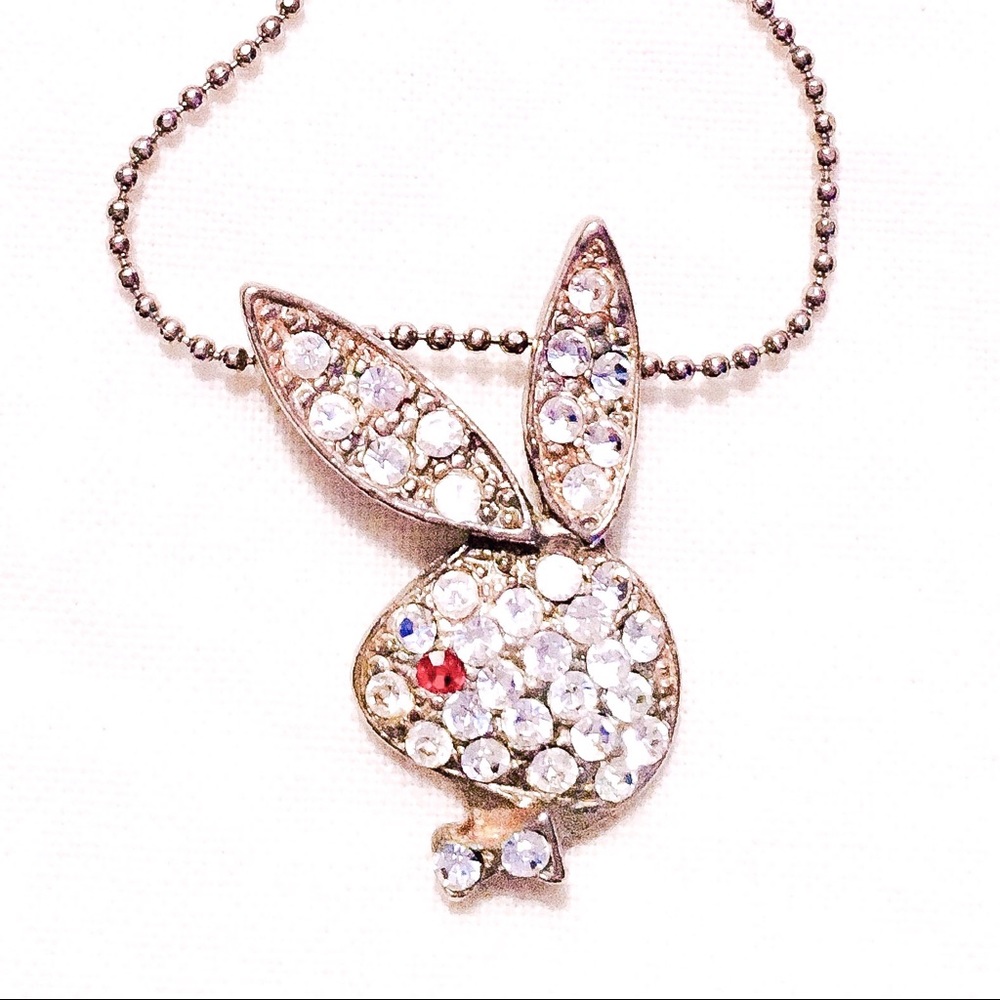 PLAYBOY RHINESTONE NECKLACE- Ruby eye
